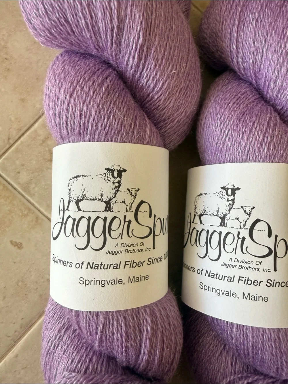 Jagger Spun Wool/Silk Blend Lilac Yarn - 2 Soft Purple Skeins